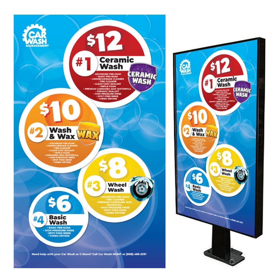 LED 1 - CAR WASH MENU 36x60