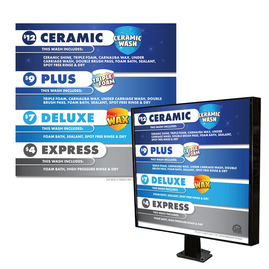 LED 4 - CAR WASH MENU 35x35 SQ